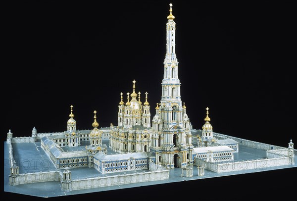 Model of Smolny Convent of the Resurrection in St. Petersburg, 1750?1756. Artist: Rastrelli, Bartolomeo Francesco (1700-1771)