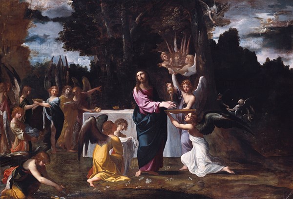 Christ in the Wilderness, Served by Angels, ca 1608. Artist: Carracci, Lodovico (1555-1619)