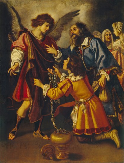 Tobias's Farewell to the Angel, First third of 17th cen.. Artist: Bilivert, Giovanni (1585-1644)