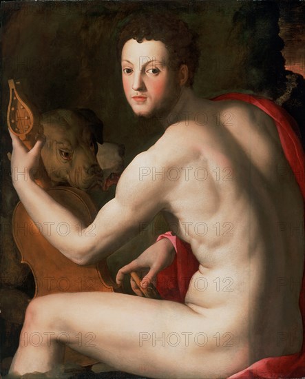 Portrait of Grand Duke of Tuscany Cosimo I de' Medici (1519-1574) as Orpheus, ca 1537. Artist: Bronzino, Agnolo (1503-1572)