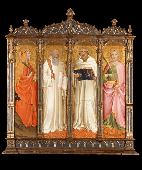 Saints Mary Magdalene, Benedict, Bernard of Clairvaux and Catherine of Alexandria, ca 1380. Artist: Gaddi, Agnolo (1350-1396)