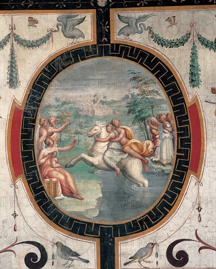 Cloelia Passing the Tiber, Mid of 16th cen.. Artist: Gherardi, Cristofano (1508-1556)