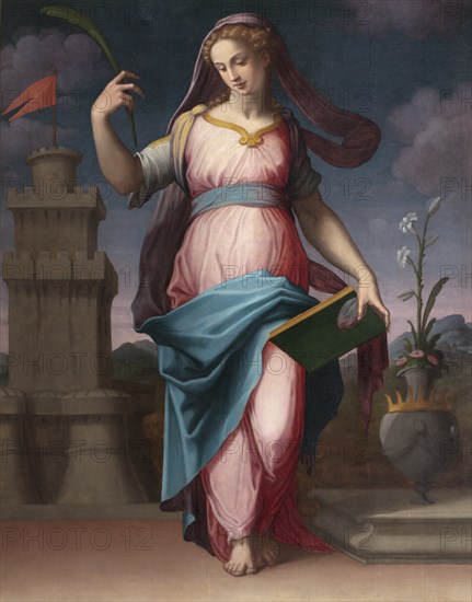 Saint Barbara. Artist: Vasari, Giorgio (1511-1574)