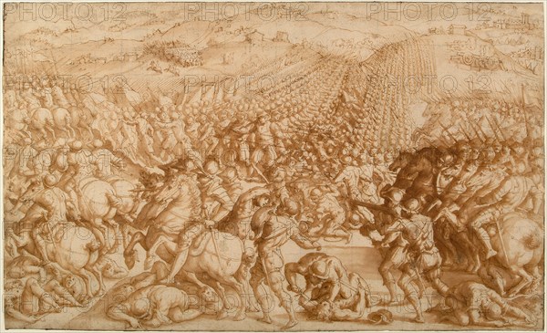 The Battle of Marciano, 1570s. Artist: Vasari, Giorgio (1511-1574)