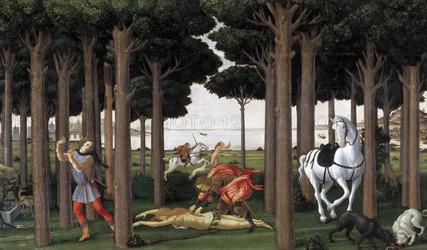 The Story of Nastagio degli Onesti (Second episode), ca 1483. Artist: Botticelli, Sandro (1445-1510)