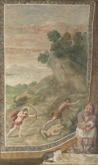 Apollo killing the Cyclops (Fresco from Villa Aldobrandini), 1617-1618. Artist: Domenichino (1581-1641)