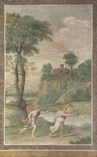 Apollo pursuing Daphne (Fresco from Villa Aldobrandini), 1617-1618. Artist: Domenichino (1581-1641)