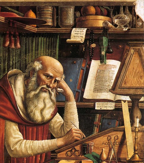 Saint Jerome in his Study (Detail), 1480. Artist: Ghirlandaio, Domenico (1449?1494)