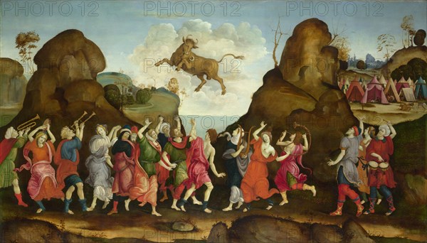 The Worship of the Egyptian Bull God, Apis, c. 1500. Artist: Lippi, Filippino, (School)