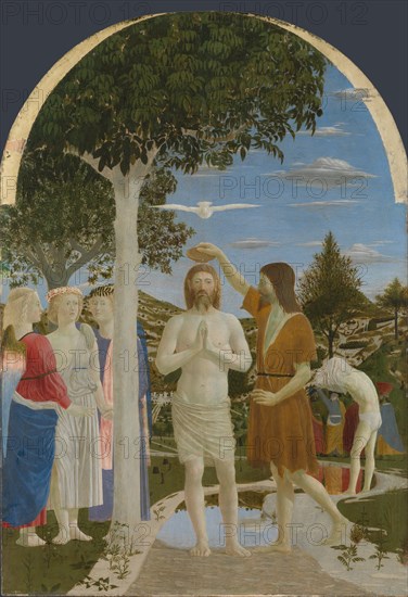 The Baptism of Christ, 1450s. Artist: Piero della Francesca (ca 1415-1492)