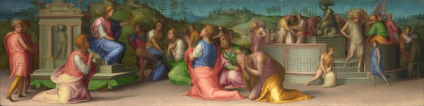 Joseph's Brothers beg for Help (from Scenes from the Story of Joseph), ca 1515. Artist: Pontormo (1494-1557)