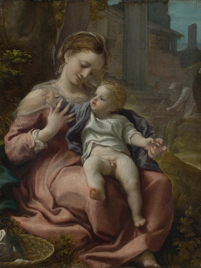 The Madonna of the Basket, ca 1524. Artist: Correggio (1489-1534)