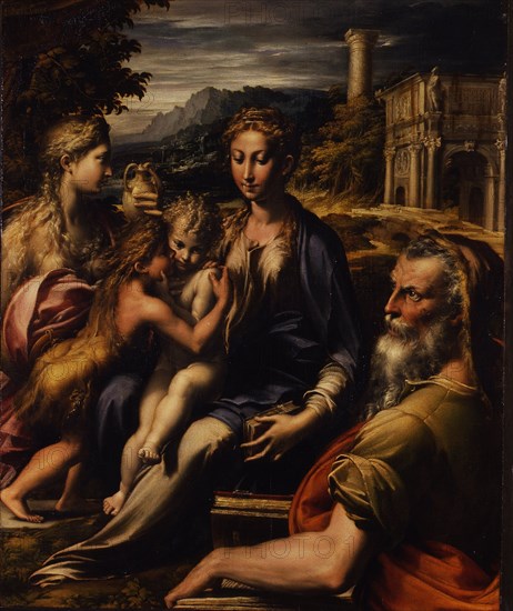 Madonna and Child with Saint (Madonna di San Zaccaria), c.1535. Artist: Parmigianino (1503-1540)