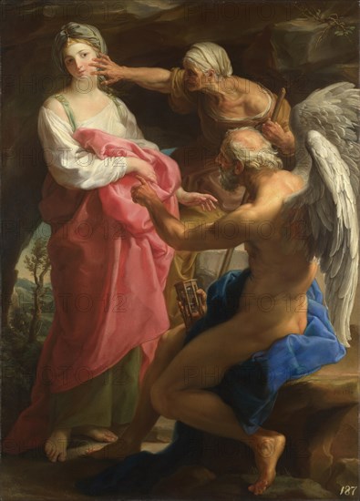 Time orders Old Age to destroy Beauty, 1746. Artist: Batoni, Pompeo Girolamo (1708-1787)