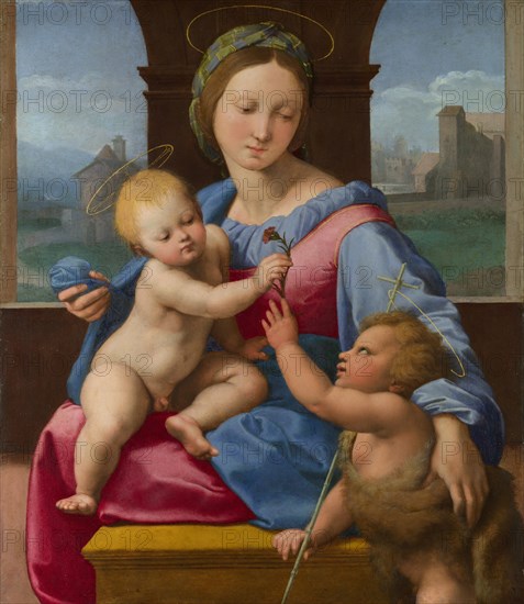 The Madonna and Child with the Infant Baptist (The Garvagh Madonna), ca 1509-1510. Artist: Raphael (1483-1520)