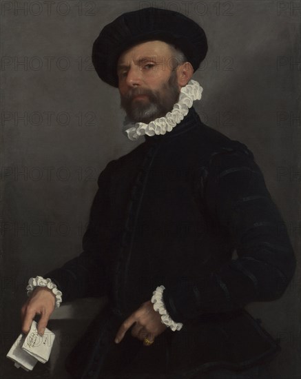 Portrait of a Man holding a Letter (L'Avvocato), c. 1570. Artist: Moroni, Giovan Battista (1520/25-1578)