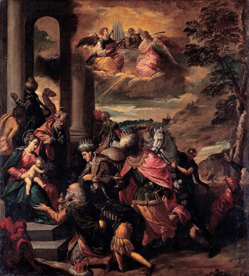 The Adoration of the Magi, 1580. Artist: Scarsellino (Scarsella), Ippolito (1551-1620)