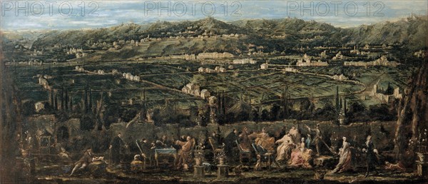 Garden Party in Albaro, c. 1740. Artist: Magnasco, Alessandro (1667-1749)