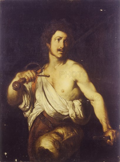 David with the Head of Goliath, c. 1635. Artist: Strozzi, Bernardo (1581-1644)