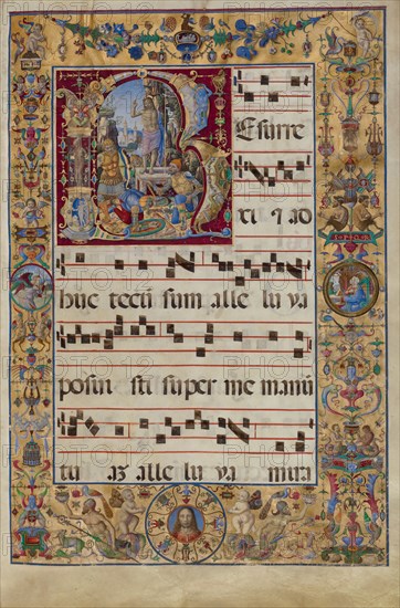 The Gradual. Initial R: The Resurrection, c. 1500. Artist: Antonio da Monza (active 1480-1505)