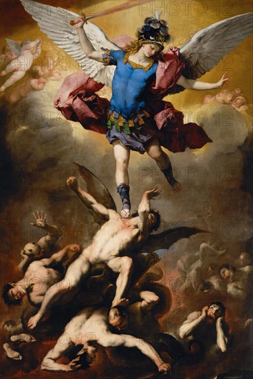 The Fall of the Rebel Angels, c. 1660. Artist: Giordano, Luca (1632-1705)