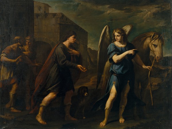 Tobias Meets the Archangel Raphael, c. 1640. Artist: Vaccaro, Andrea (1604-1670)