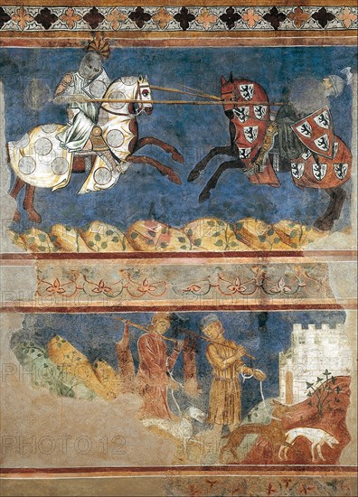 Tournament and Hunting Scenes, 1289. Artist: Azzo di Masetto (active ca 1280s)