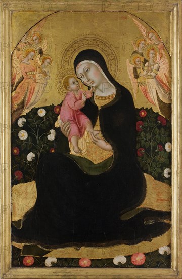 The Virgin and Child with Angels (Madonna of Humility), Mid of the 15th cen.. Artist: Sano di Pietro (1406-1481)