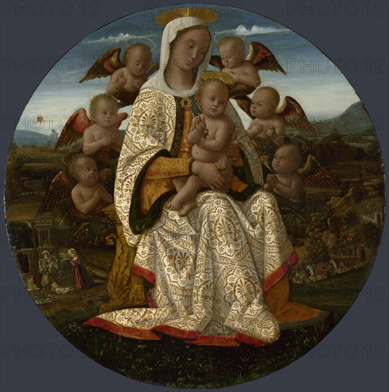 The Virgin and Child with Cherubs, c. 1500. Artist: Fungai, Bernardino (1460-1516)