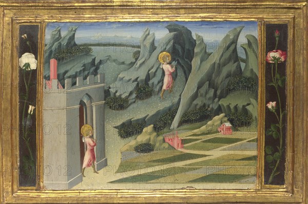 Saint John the Baptist retiring to the Desert (Predella Panel), 1454. Artist: Giovanni di Paolo (ca 1403-1482)