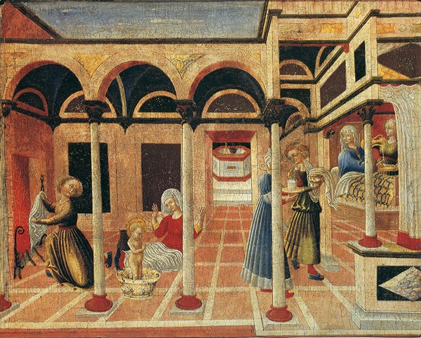 Birth of Saint Nicolas of Bari, 1430s. Artist: Pietro di Giovanni d'Ambrogio (ca 1410-1449)