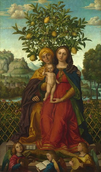 The Virgin and Child with Saint Anne, ca 1510-1520. Artist: Girolamo dai Libri (1474-1555)