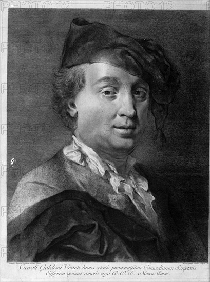 Carlo Goldoni (1707-1793), Mid of the 18th cen.. Artist: Piazzetta, Gian Battista (1683-1754)