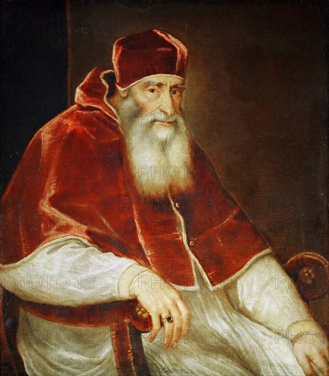 Portrait of Pope Paul III Farnese, 1543. Artist: Titian (1488-1576)