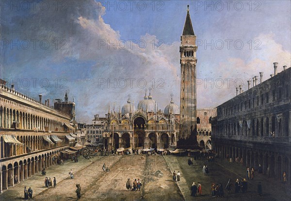 The Piazza San Marco in Venice, ca 1723-1724. Artist: Canaletto (1697-1768)