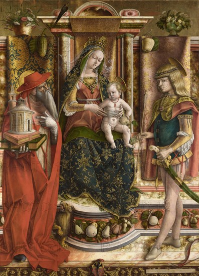 La Madonna della Rondine (The Madonna of the Swallow), after 1490. Artist: Crivelli, Carlo (c. 1435-c. 1495)