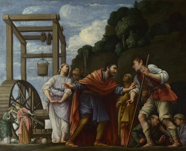 Moses defending the Daughters of Jethro, 1610. Artist: Saraceni, Carlo (1579-1620)