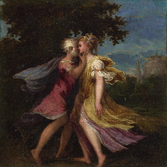 Jupiter seducing Callisto, c. 1550. Artist: Schiavone, Andrea (ca. 1520-1582)