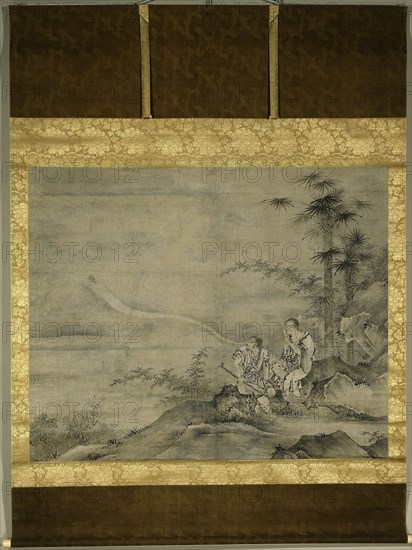 Genii Gama Sennin and Tekkai Sennin, Second half of the16th cen.. Artist: Motonobu, Kano, (Workshop) (1476-1559)