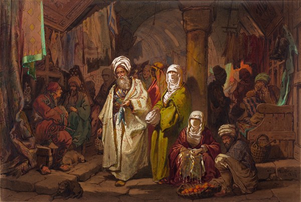 The Grand Bazaar. Artist: Preziosi, Amedeo (1816-1882)