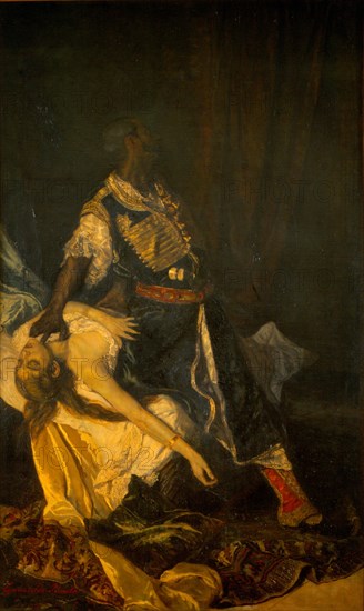 Othello Killing Desdemona, 1879. Artist: González Pineda, A. (active 19th century)