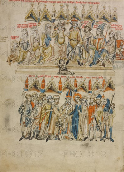 Family of Berthold IV of Merania. The Marriage of Hedwig and Heinrich, 1353. Artist: Court workshop of Duke Ludwig I of Liegnitz (active 1350-1398)