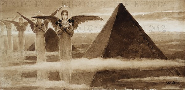 The Angels of the Pyramids. Artist: Kotarbinsky, Vasilii (Wilhelm) Alexandrovich (1849-1921)