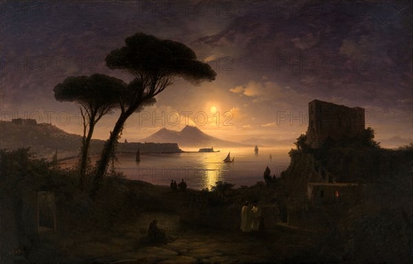 The Bay of Naples at Moonlit Night, 1842. Artist: Aivazovsky, Ivan Konstantinovich (1817-1900)