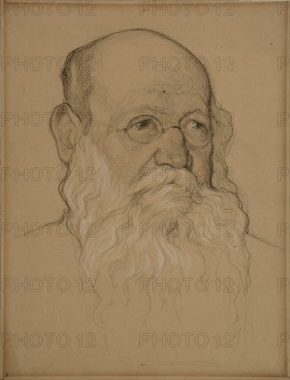 Portrait of the Revolutionary Count Pyotr A. Kropotkin (1842-1921), 1920-1921. Artist: Andreev, Nikolai Andreevich (1873-1932)