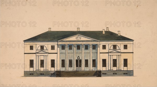Facade of the House in the Golitsyn' Petrovo-Dalneye Estate, First quarter of 19th cen.. Artist: Anonymous