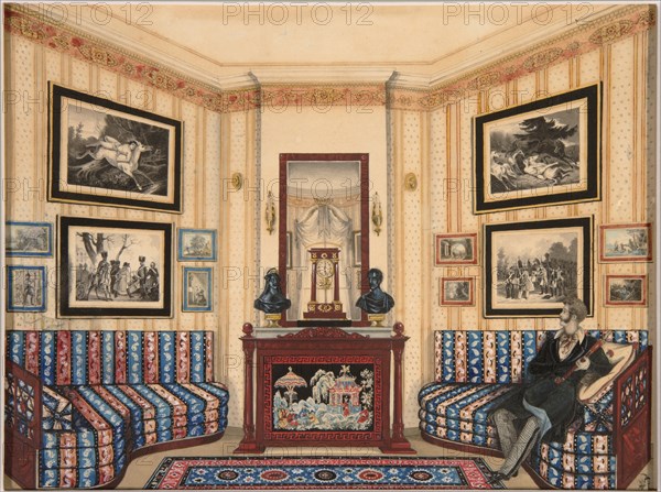 Prince Golitsyn' Room, 1840s. Artist: Anonymous