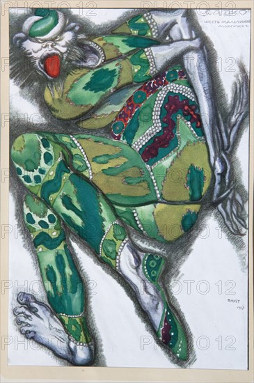 Costume design for the opera Sadko by N. Rimsky-Korsakov, 1917. Artist: Bakst, Léon (1866-1924)