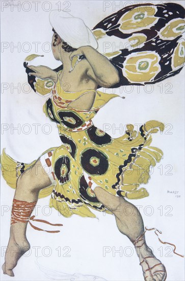 Phobos. Costume design for the ballet Narcisse by N. Tcherepnin, 1911. Artist: Bakst, Léon (1866-1924)