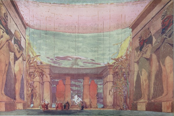 Stage design for the ballet Cléopatre, 1909. Artist: Bakst, Léon (1866-1924)